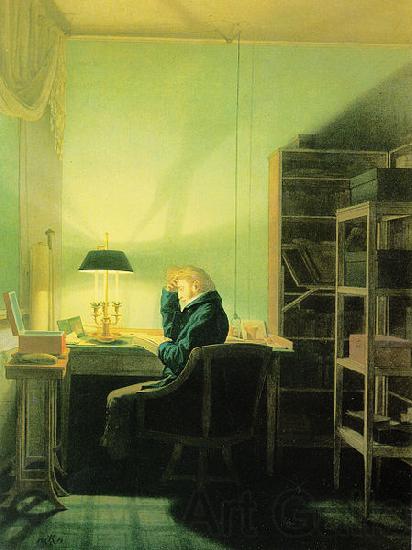 Georg Friedrich Kersting Lesender Mann beim Lampenlicht Spain oil painting art